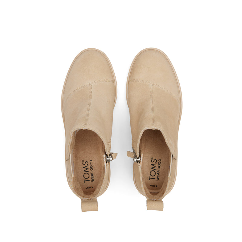 Maude Wedge Boot Oatmeal Suede - Top View Maude Wedge Boot Oatmeal Suede - Top View