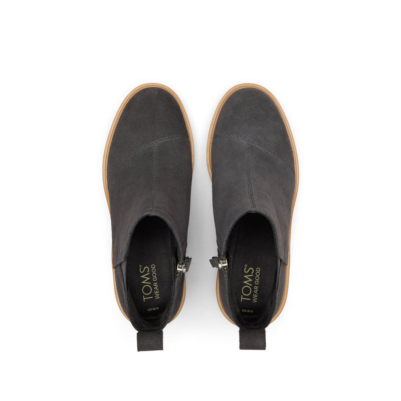 Maude Wedge Boot Forged Iron Suede - Top View Maude Wedge Boot Forged Iron Suede - Top View