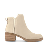 Hailey Ankle Boot Water Resistant Beige Nubuck Leather - Side View