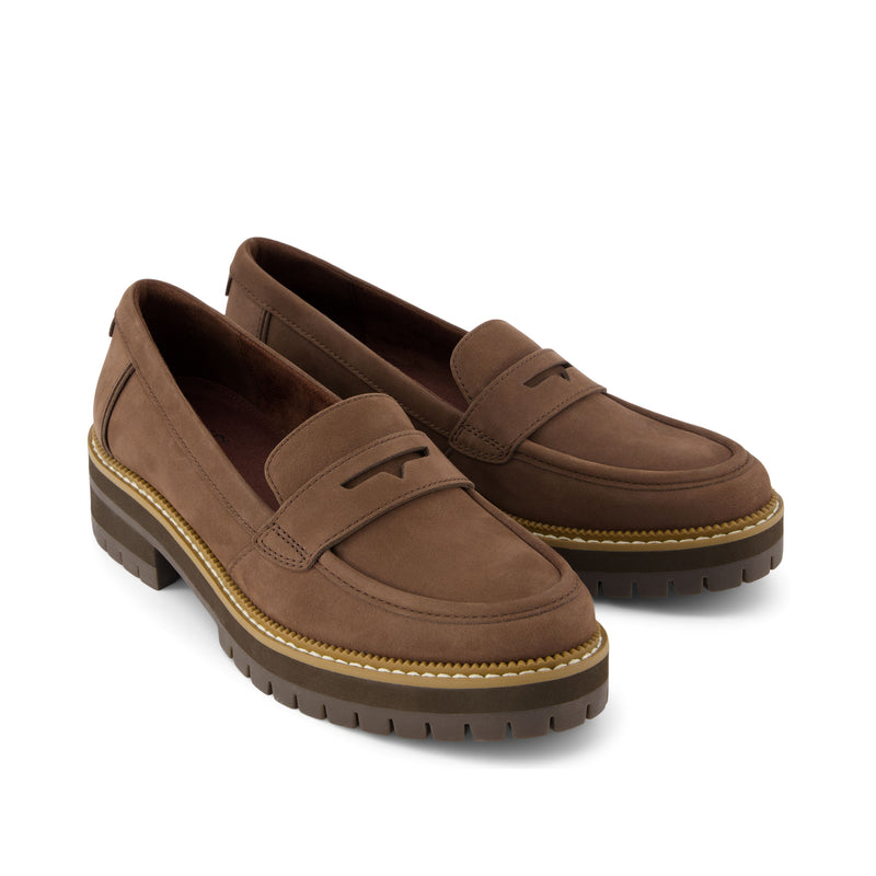 Cara Loafer Dark Brown Leather - Front View