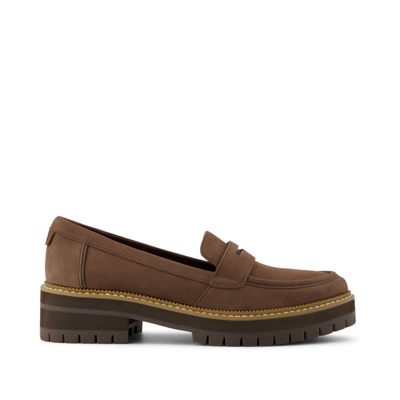 Cara Loafer Dark Brown Leather - Side View Cara Loafer Dark Brown Leather - Side View