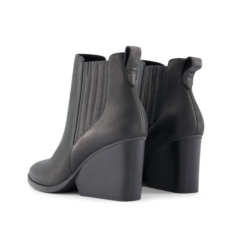 Noa Ankle Boot All Black Leather - Back View