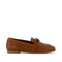 Lynette Chain Loafer Amber Brown Leather with Chain - Side View