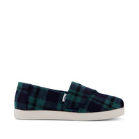 Alpargata Classic Kids Shoe Navy Plaid - Side View