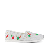 Alpargata Classic Silver Christmas Tree Embroidery - Side View