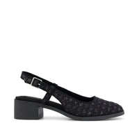 Jaclyn Heel Black Geometric Sequins - Side View