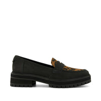 Cara Loafer Brown Sugar Leopard Suede - Side View